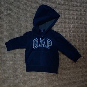 Boys Size 12-18mos Navy GAP Baby Hooded Fleece Sweater